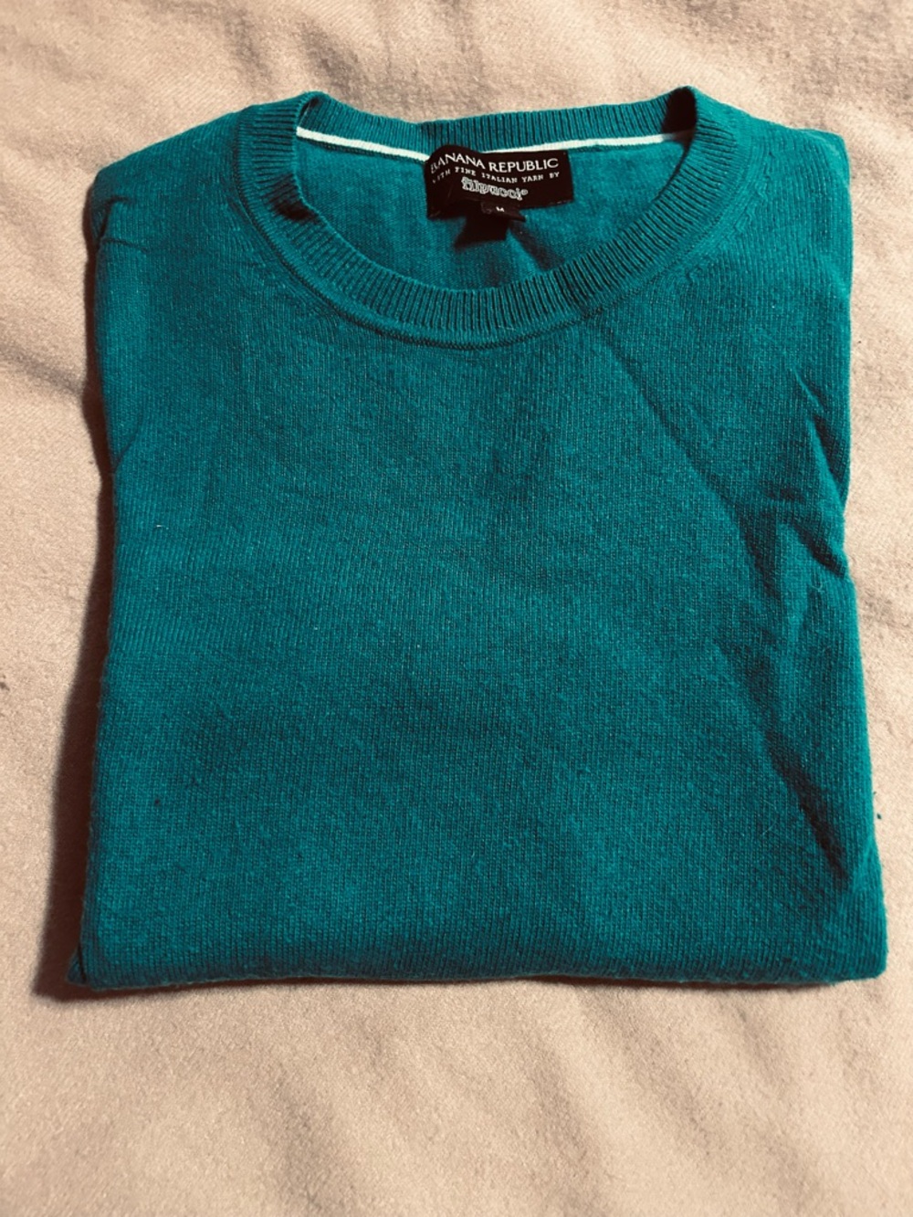 Banana Republic Teal Merino Crewneck Sweater with fine Italian Filpucci yarn